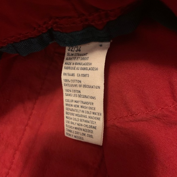 American Eagle Red Chino Pants W32 L34 - Picture 6 of 7